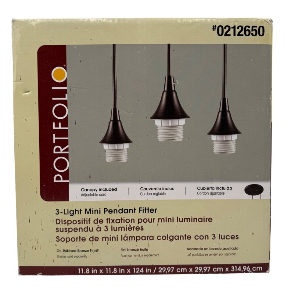 Portfolio 3-Light Mini Pendant Light Fixture Oil-Rubbed Bronze Finish Adjustable